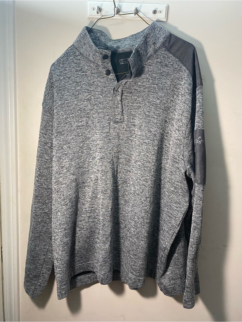 Greg Norman Collection Heather Gray Pullover Quarter-Snap Shirt